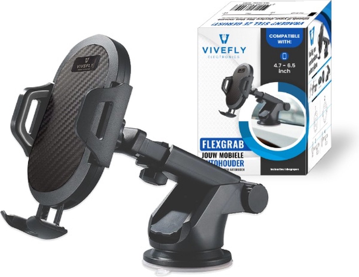 Vivefly Electronics FlexGrab - Telefoonhouder - gsm houder - Auto Accessories - Telefoon Houder - Telefoonhouders