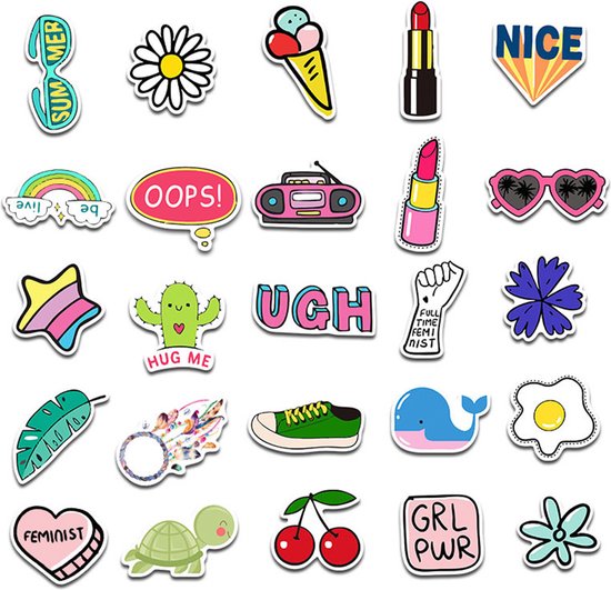 50 VSCO cartoon stickers voor feministische meiden stickers voor