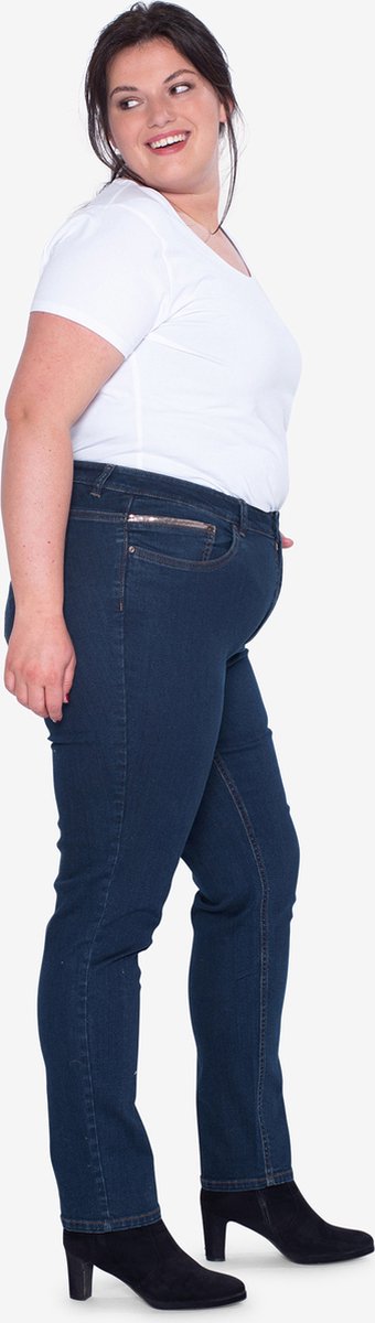 EVIVA - Jeans in slim fit, high waist - donkerblauwe denim | bol.com