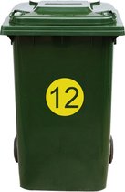 Kliko Sticker / Vuilnisbak Sticker - Nummer 12 - 17 x 17 - Geel