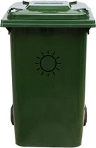 Autocollant Kliko / Autocollant poubelle - Soleil - Numéro 86 - 16,5x16,5 - Zwart