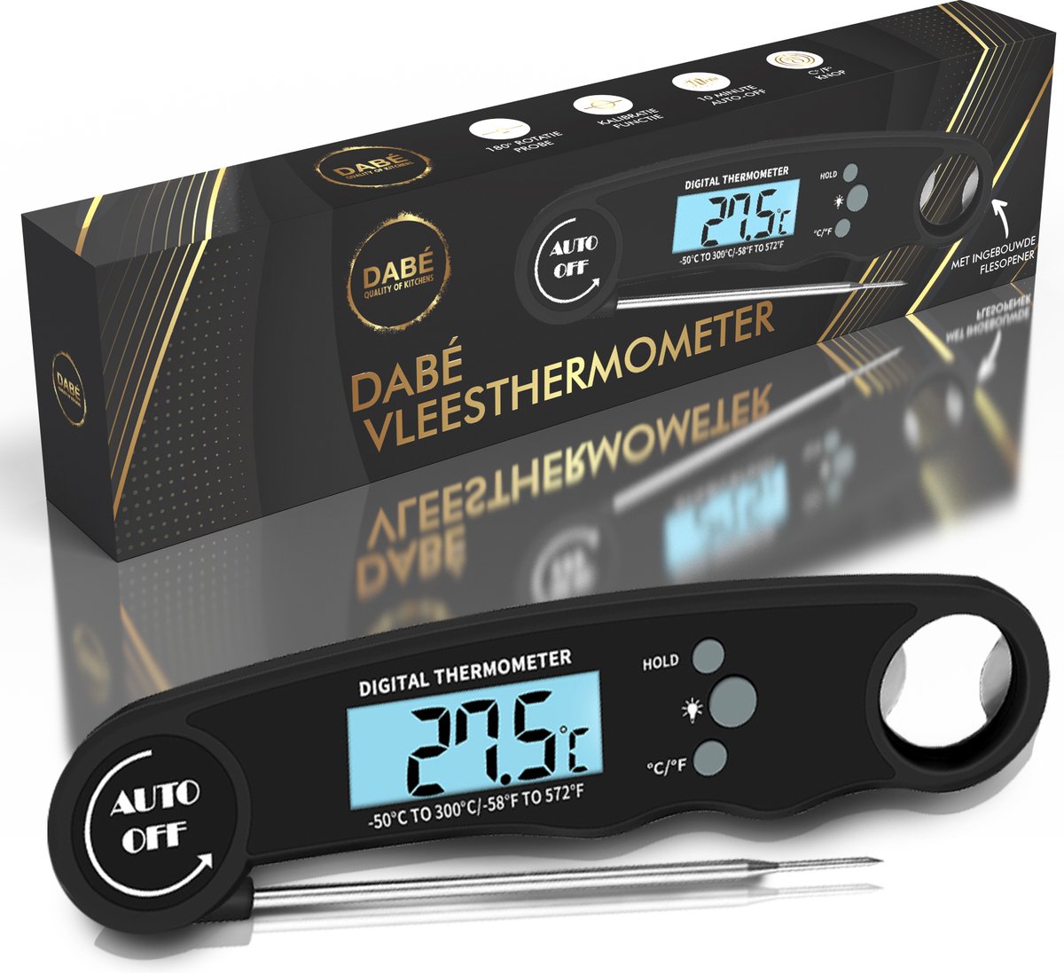 Dabé Draadloze Vleesthermometer - Keukenthermometer - bbq thermometer - Dabé