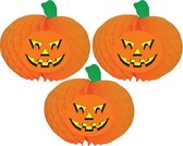 Set van 3x stuks halloween versiering pompoen decoratie 30 cm - Brandvertragend papier