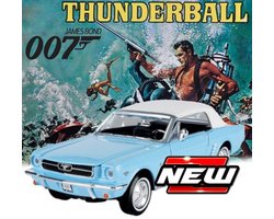 Ford Mustang Convertible (Closed Top) 1964 "James Bond 007 Thunderball" Lichtblauw 1-24 Motormax