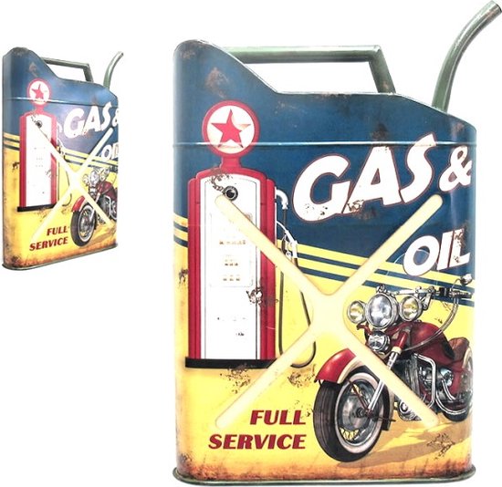 Wandbord / Decoratie Man Cave Garage - Oil Can Gas And Oil Full Service
