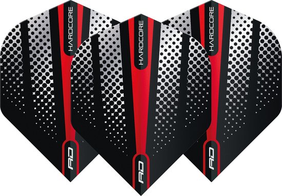 Hardcore Radical Red Extra Thick Standard Dart Flights - 4 Sets Per Pack 12 Dart Flights In Total
