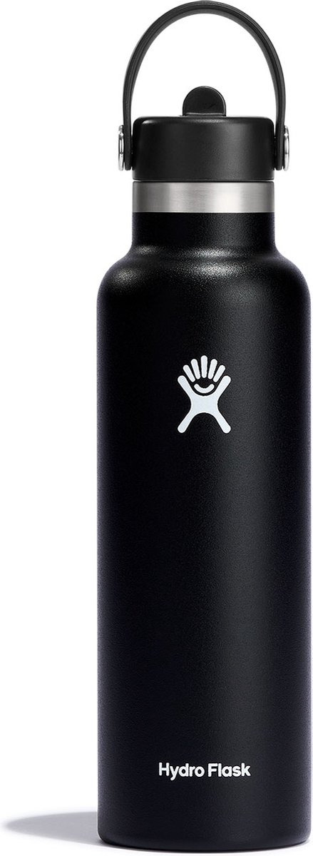 Hydro Flask Standard Mouth Flex Straw Cap Drinkfles (621 ml) - Black