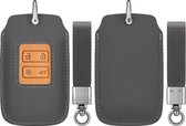 kwmobile autosleutel hoesje geschikt voor Renault 4-knops Smartkey (Keyless Go) - Autosleutel behuizing in grijs / bruin