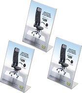 3 Pack Folderhouder A4 acryl staand / kaarthouder A4 acryl/ Menukaarthouder L-model A4 / tafelstandaard / kaarthouder portrait a4