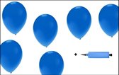 200x Ballons bleus + pompe à ballons - Ballon carnaval festival fête party anniversaire pays hélium air thème