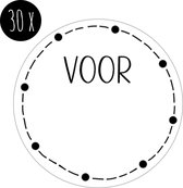 30x Sticker / Cadeausticker / Naamsticker | beschrijfbaar | VOOR *NAAM* | 35 mm | stippen & streepjes