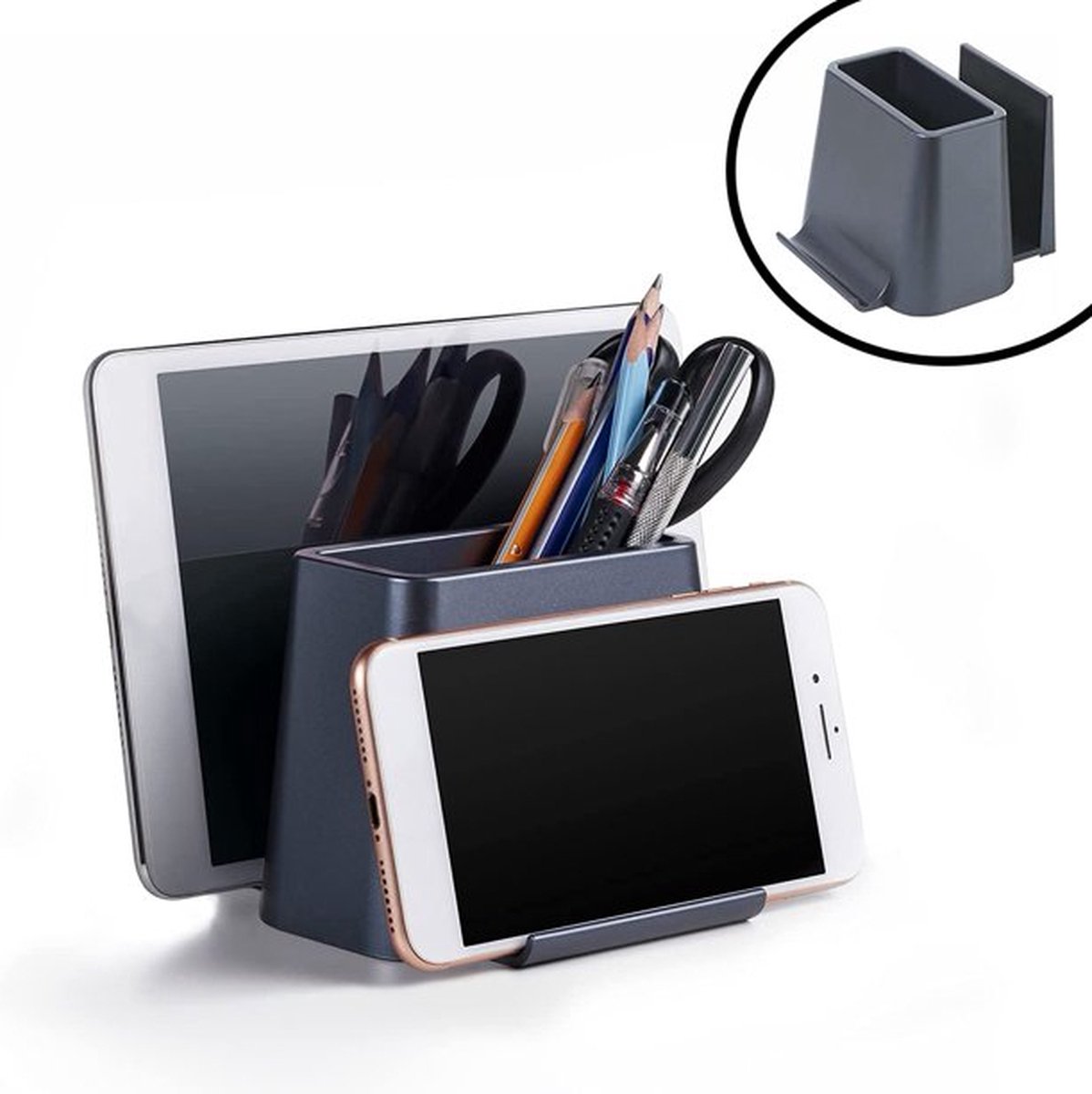 DEWUR Zwart glazen bord, whiteboard met standaard voor