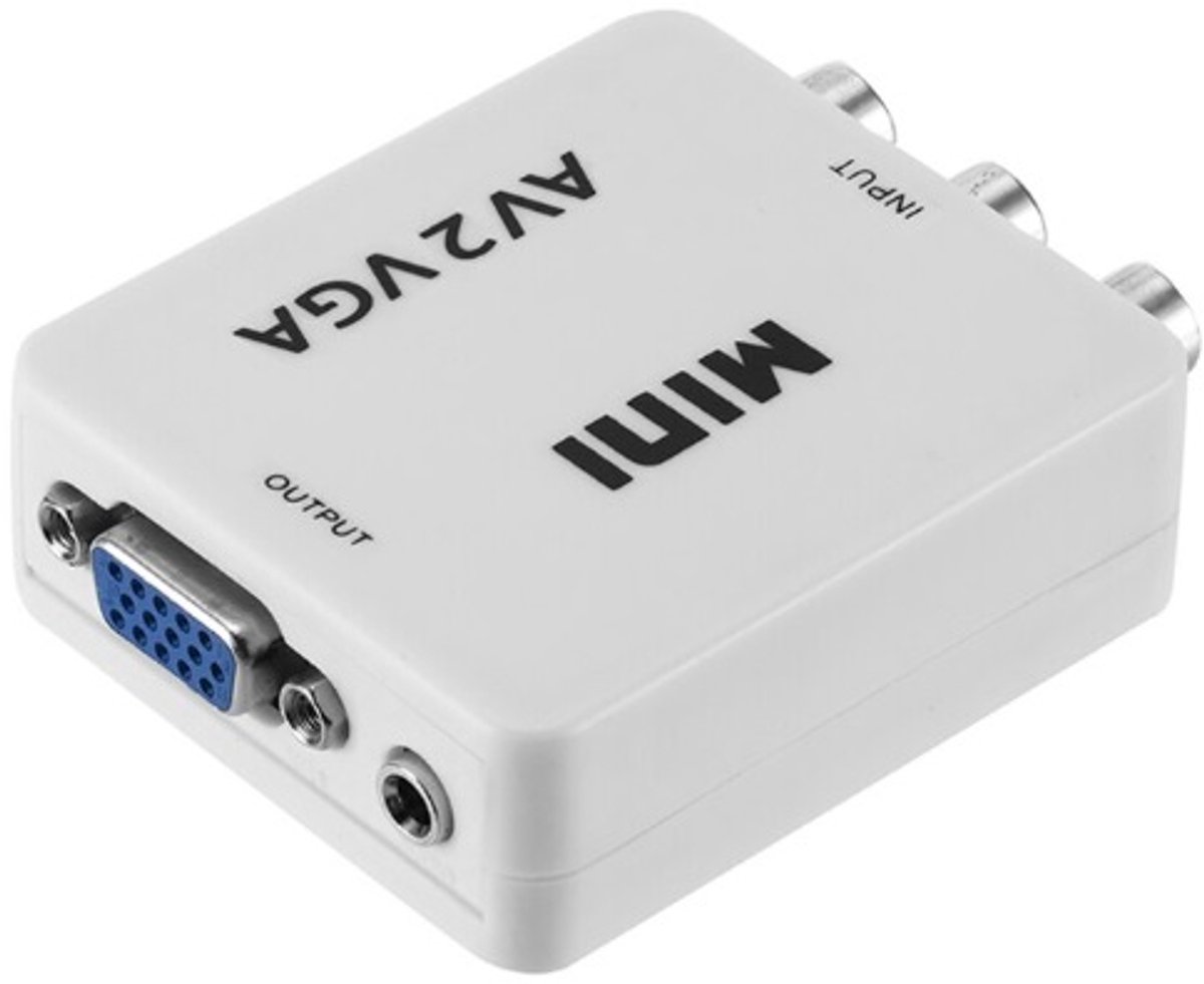 Composiet 3RCA naar VGA + 3,5mm Jack audio video converter / wit