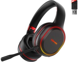 woegel UG-05 draadloze gaming headset – in en uitplugbare micro – compatibel met elk apparaat – PS4,PS5 – zwart-rood