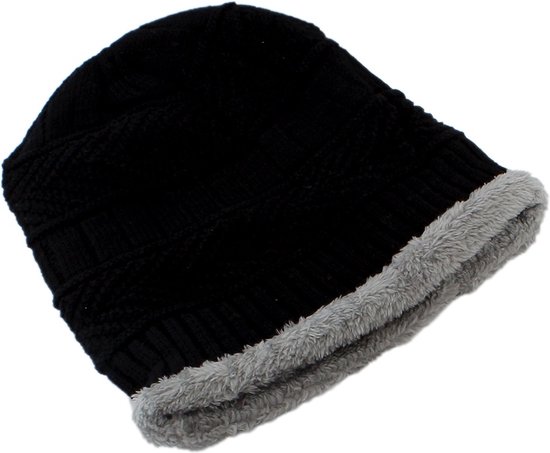 Bonnet avec écharpe - cache-cou - ensemble hiver - noir - Taille unique |  bol