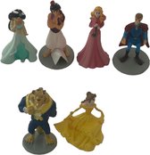 Disney mini taarttopper prinsen/ prinesessen oa Belle, Doornroosje en Jasmin - 4,5cm