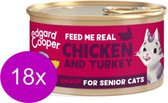 18x Edgard & Cooper Senior Chunks Kip & Dinde - Nourriture pour chat - 85g