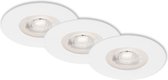 Briloner Leuchten - LED-inbouwlampen, set van 3, plafondlampen dimbaar, elk 5 w, elk 460 lumen, 3.000 K, IP44, wit Ø9 cm
