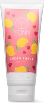 YIONN Cream Shave Summer Fruits - zeepvrij alternatief voor scheerschuim en scheergel - hypoallergeen - géén parfum - met etherische olie - speciaal voor vrouwen