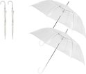 2x Transparant plastic paraplu's 102 cm - doorzich