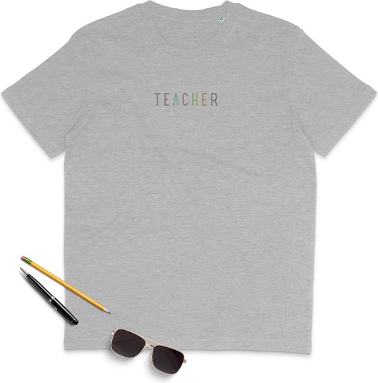 T-shirt Femme Enseignant - Col Rond - Manches Courtes - Grijs - Taille 2XL