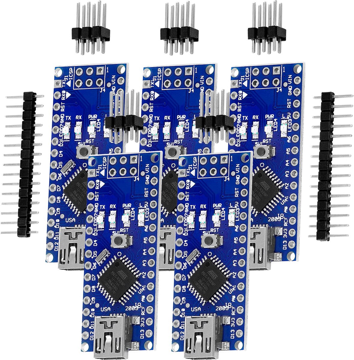 AZDelivery 5 x AZ-Nano V3-Board met FT232RL-chip en ATmega328 100% Nano ...