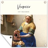 Tuin poster Melkmeisje - Johannes Vermeer - Kunst - 200x200 cm - Tuindoek - Buitenposter