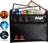 iBright Premium brandwerende zak - Hittebestendige en Waterbestendige Tas - Documentenmap Small - LiPo Bag - 18 x 23 cm - Zwart
