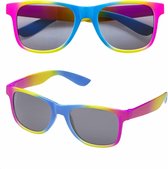 2x stuks regenboog retro thema fun party verkleed bril/zonnebril volwassenen - Pride feestartikelen