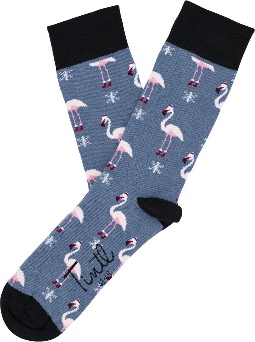 Tintl socks unisex kerstsokken | X-mas - Flamingo (maat 36-40)