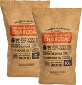 2 zakken houtskool Quebracho 10KG (Zuid Amerika) Smokin’ Flavours