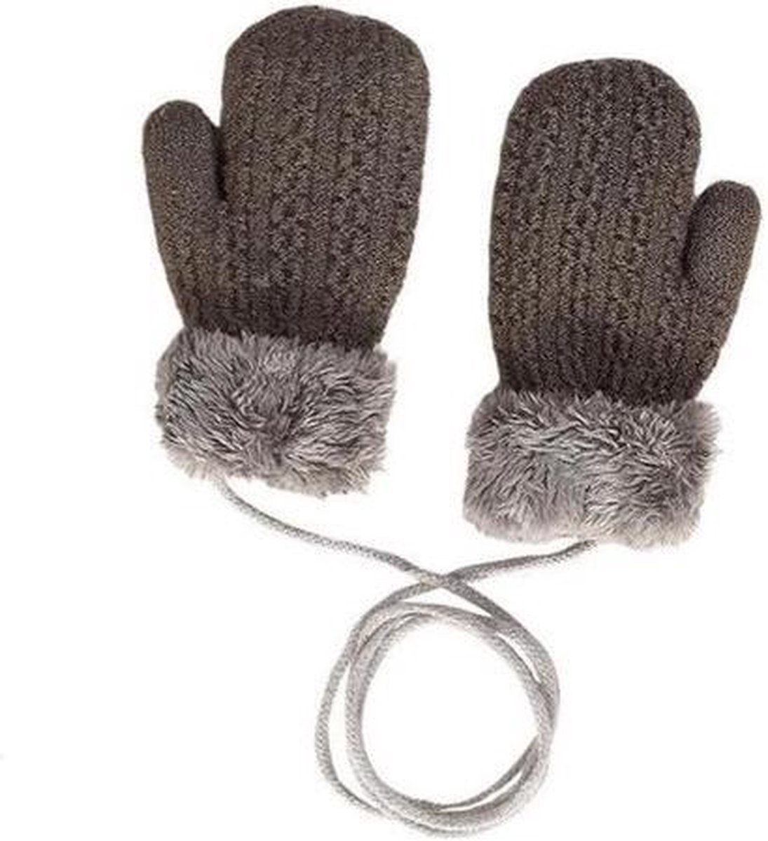 Wollen Baby Wantjes met Koord – Meisjes – Grijs – 3-18 maanden