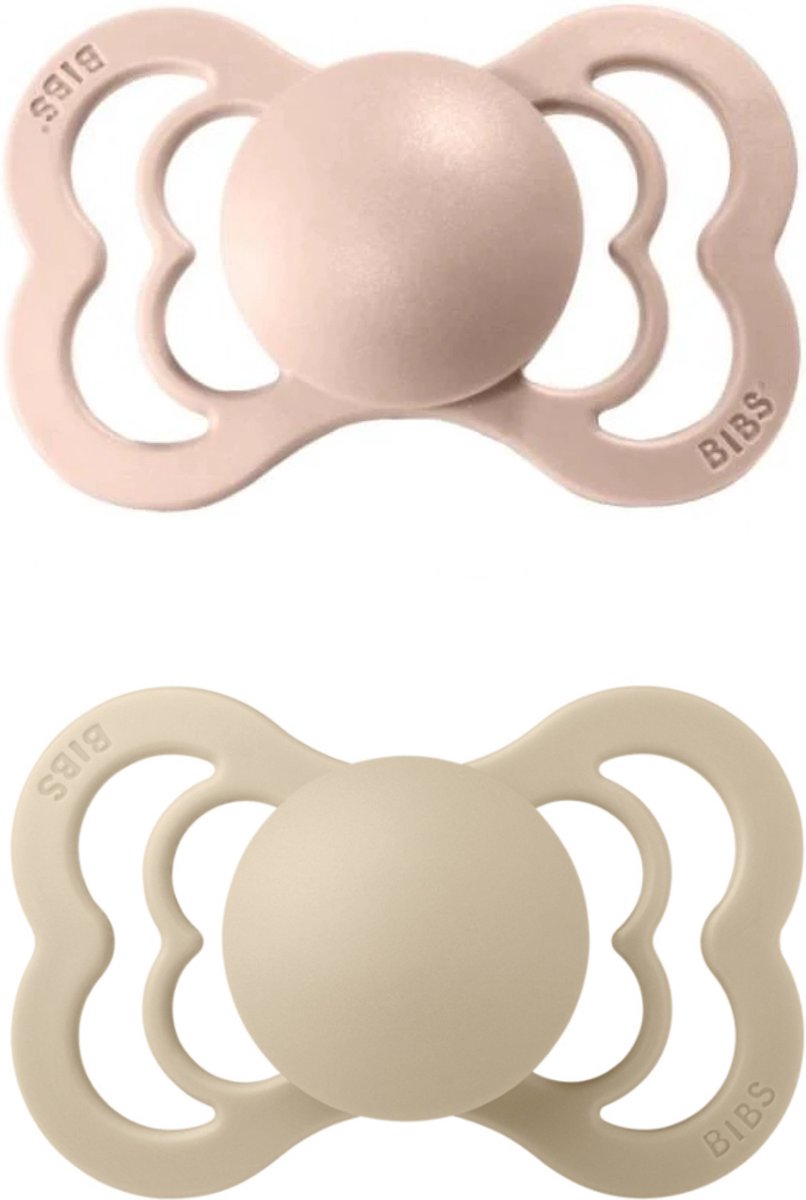 Goedkoopste BiBS - Supreme Collection - Stage 1 Fopspeen - 0/6 maanden - 2 stuks - Ivory / Blush