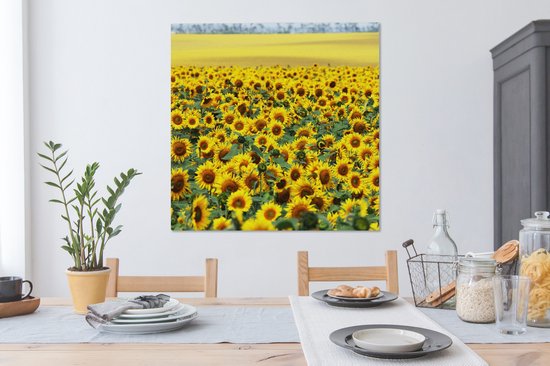 Tableau sur toile Tournesol - Fleurs - Nature - 90x90 cm - Décoration murale