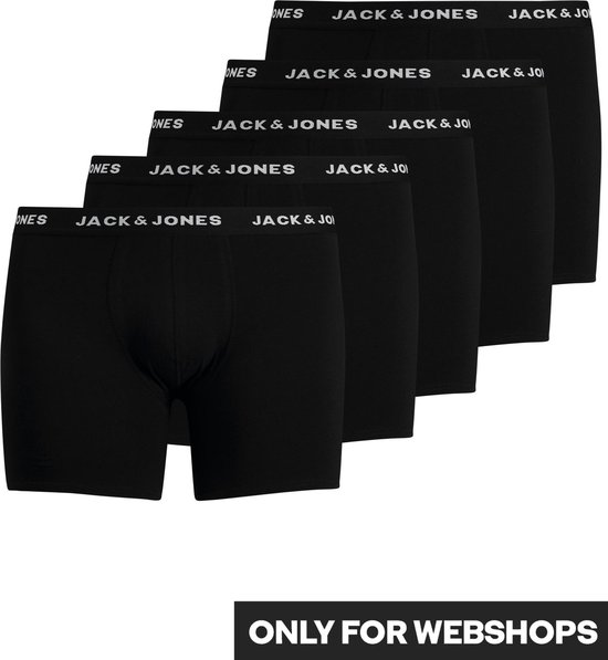 Jack & Jones Plus Size Boxershorts Heren JACHUEY 5-Pack Zwart - Maat 5XL