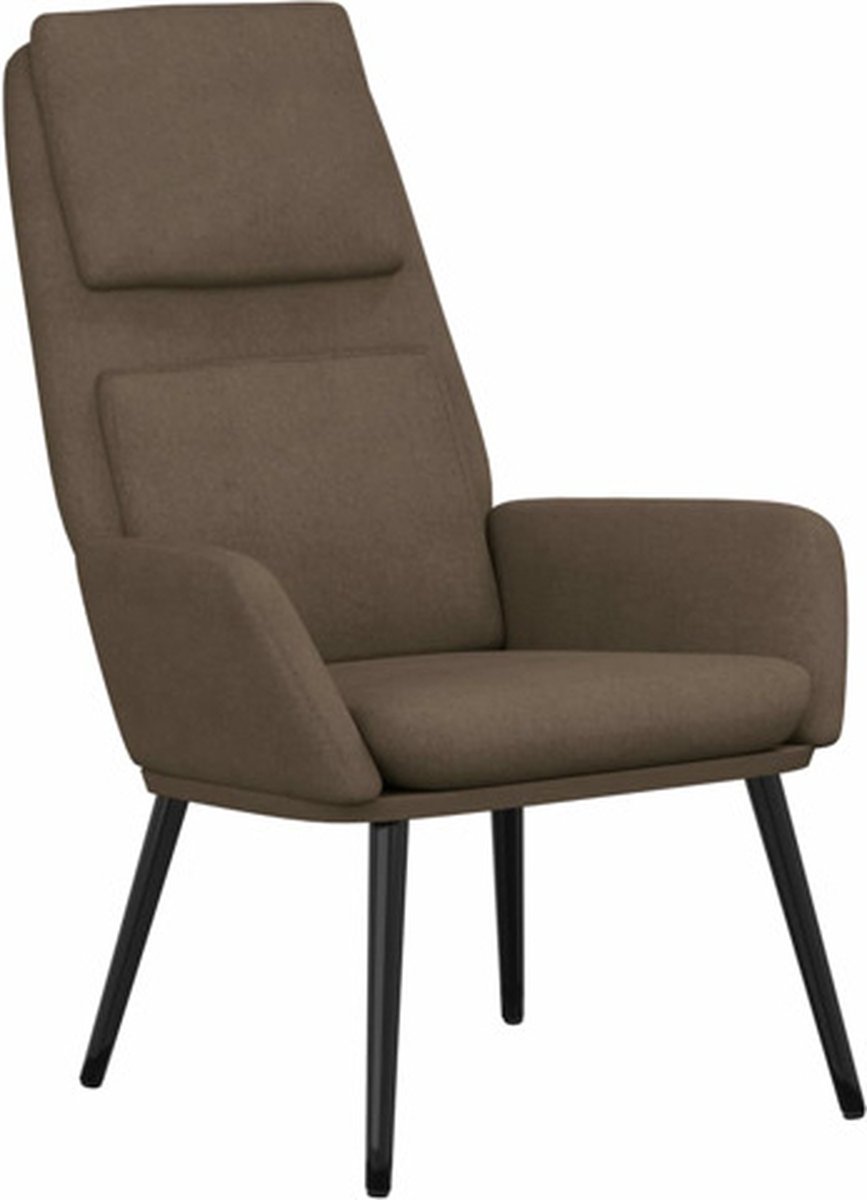 vidaXL Relaxstoel - stof - taupe