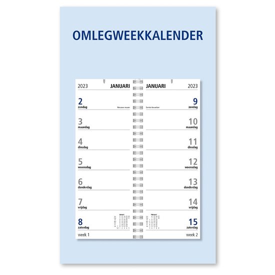 toewijding Snooze Antecedent Castelli kalender H58 2023 - 1 week A5 kolom - Omlegweekkalender neutraal  schild - 1... | bol.com