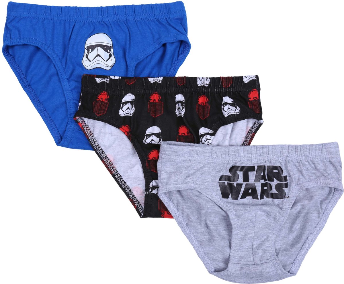 Ondergoedset: grijs, blauw, zwarte jongensslipjes - STAR WARS / 122
