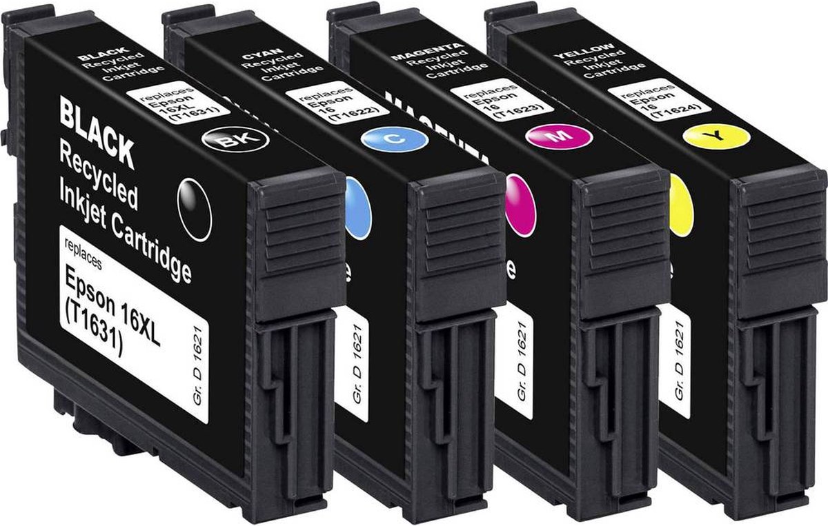 Basetech Inkt vervangt Epson T1621, T1622, T1623, T1624, 16 Compatibel Combipack Zwart, Cyaan, Magenta, Geel BTE154 162