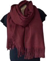 Warme Sjaal - Dikke Kwaliteit - Bordeauxrood - 180 x 75 cm (YD06-150)