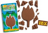 Tony's Chocolonely Melk Amandel Kletskop Chocoladereep "Je wordt Bedankt!" - Chocolade Verjaardag of Vaderdag Cadeau - Belgische Fairtrade Chocola - 15 x 180 gram Geschenkset voor Man en Vrouw