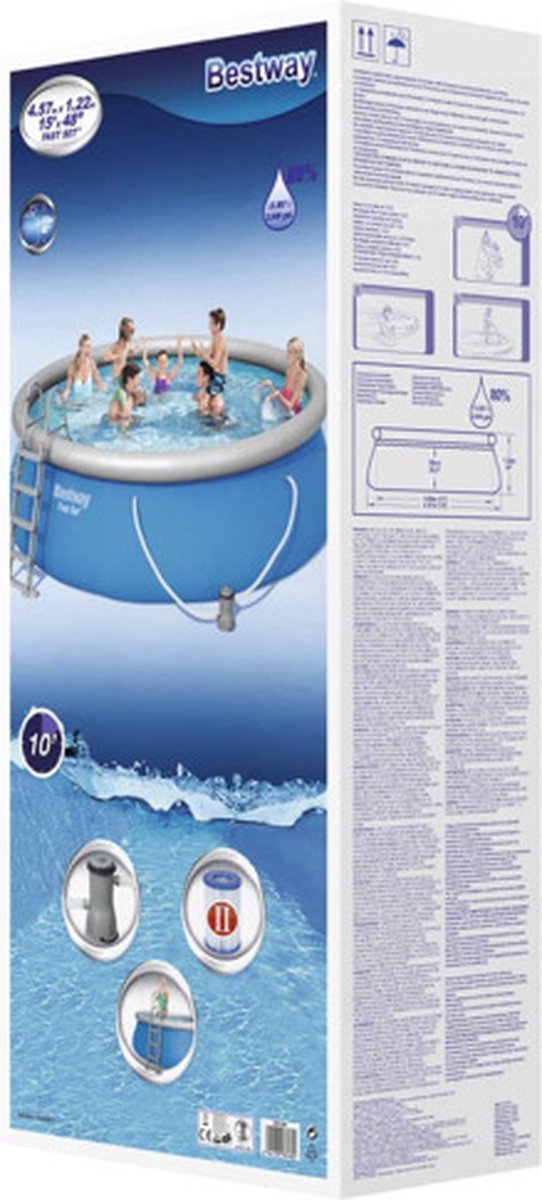 Bestway Fast Set zwembad met filterpomp en trap - Ø 457 x 122 cm