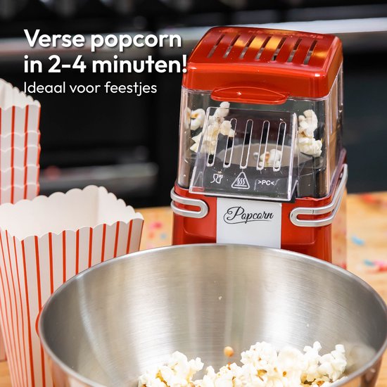 Gadgy Popcorn Machine Retro - Hete Lucht Popcorn Maker- 26,5 x 14 CM - Funcooking voor Party & Kids