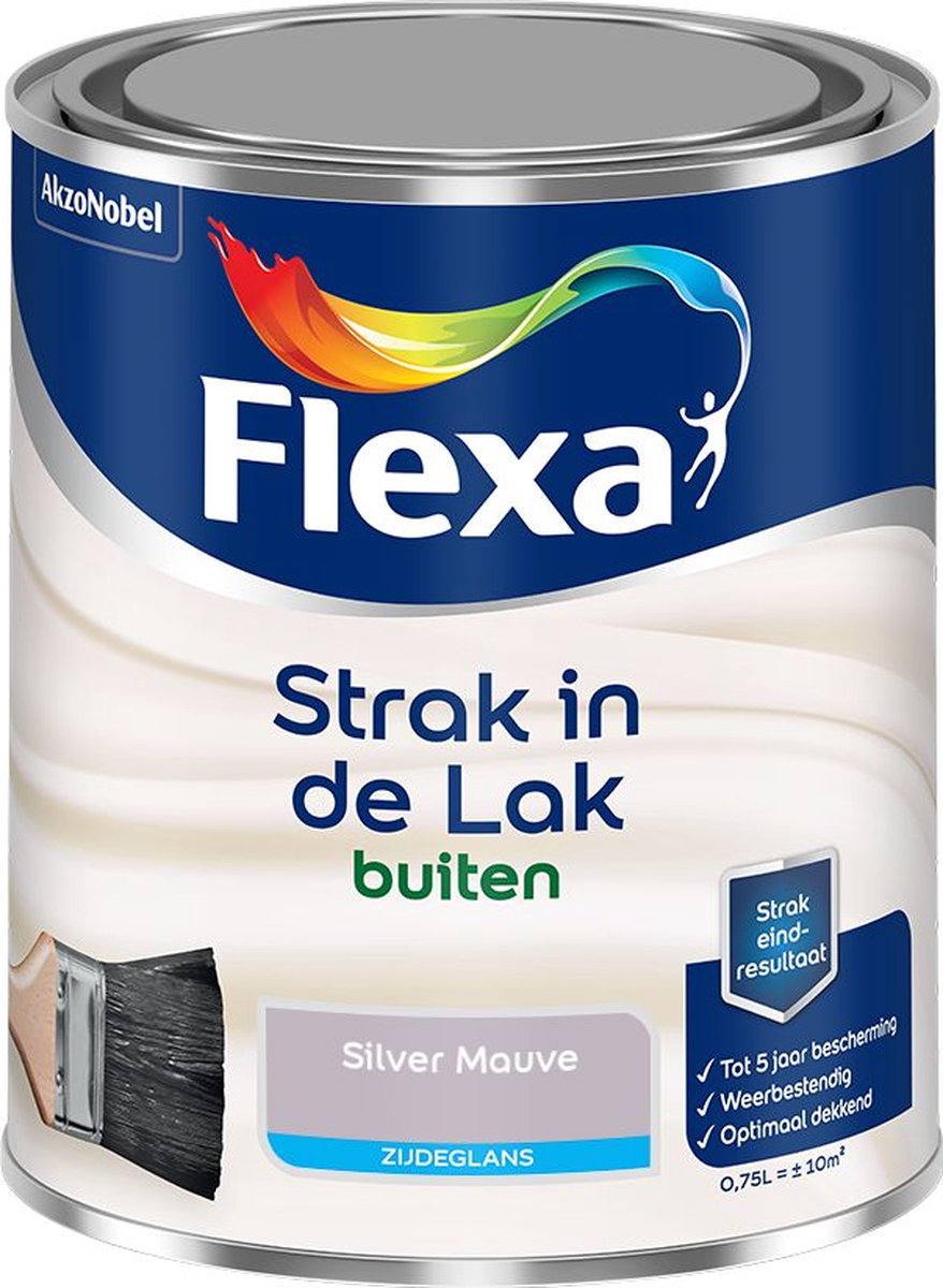 Flexa Strak in de Lak - Buitenlak - Zijdeglans - Silver Mauve - 750 ml