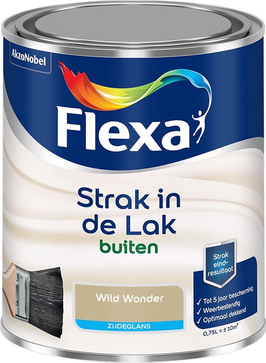 Flexa Strak in de Lak - Buitenlak - Zijdeglans - Kleur van het Jaar 2023 - Wild Wonder - 750 ml