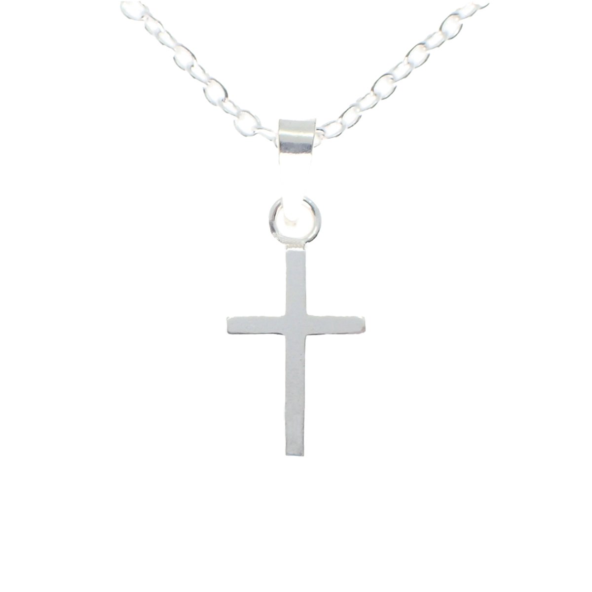 Zilveren kruisje aan zilveren ketting - 925 zilver kruis - ketting 45 cm 1 mm