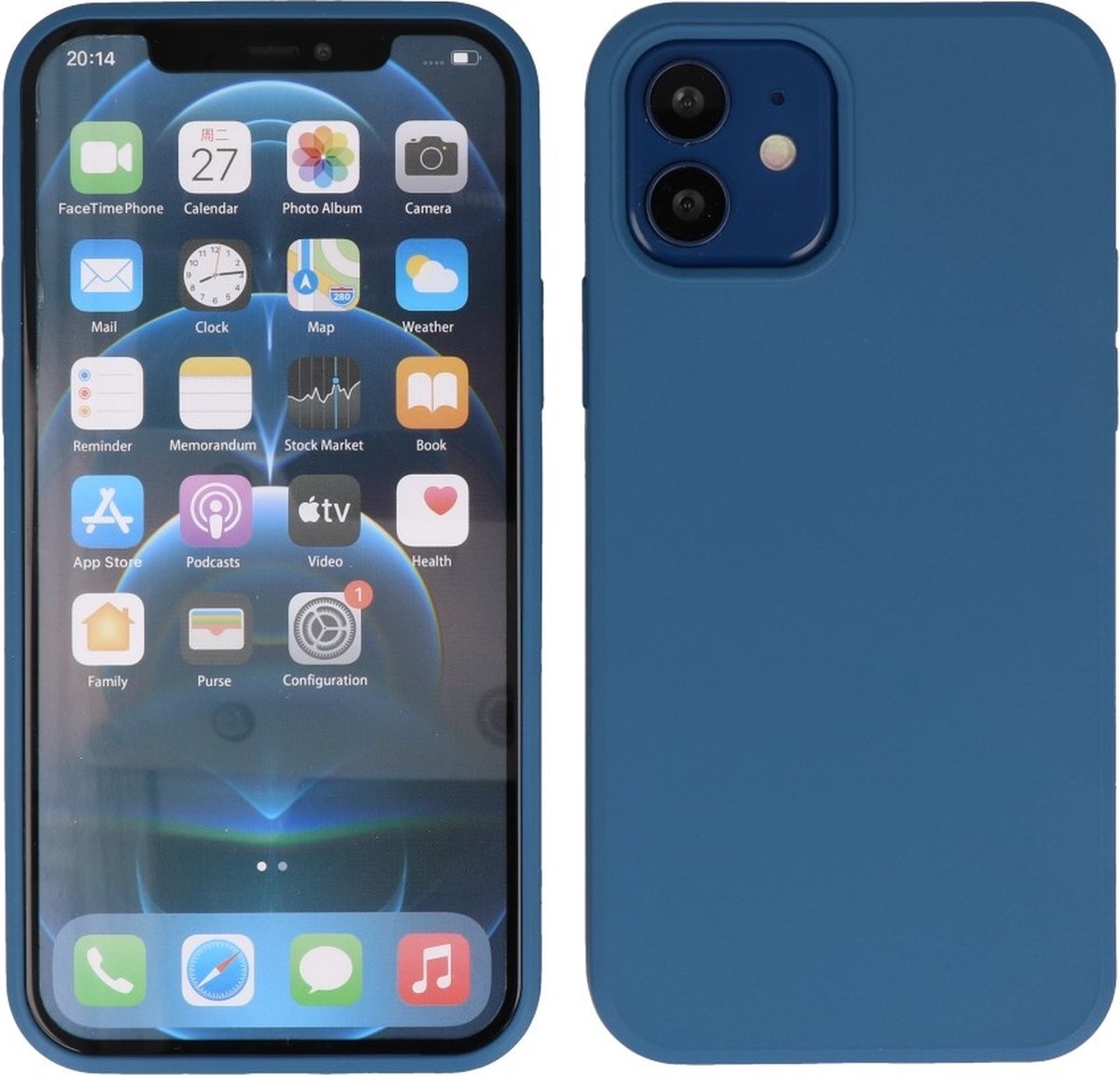 Hoesje 2.0mm Dikke Siliconen Back Cover Kleur Navy geschikt voor Iphone 12 Mini