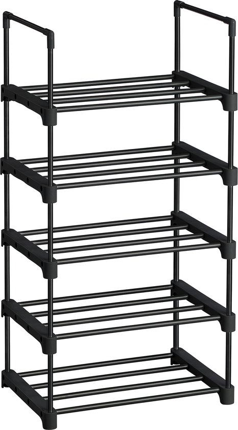 Bamboe schoenenrek, 5 Tier vrijstaande schoenenrek organisatoren Bamboe schoenenrek, 5 Tier vrijstaande schoenenrek organisatoren