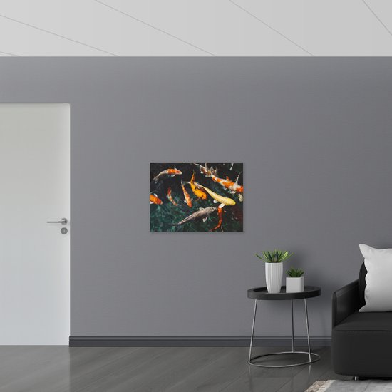 WallClassics - Verre Acrylique - Carpes Koi dans l' Water - 80x60 cm Photo sur Verre Acrylique (avec système de suspension)