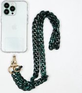 Casemania Universele Telefoonkoord met Kralen - Verstelbare Pols Ketting - Koord voor Telefoon - Emerald Green